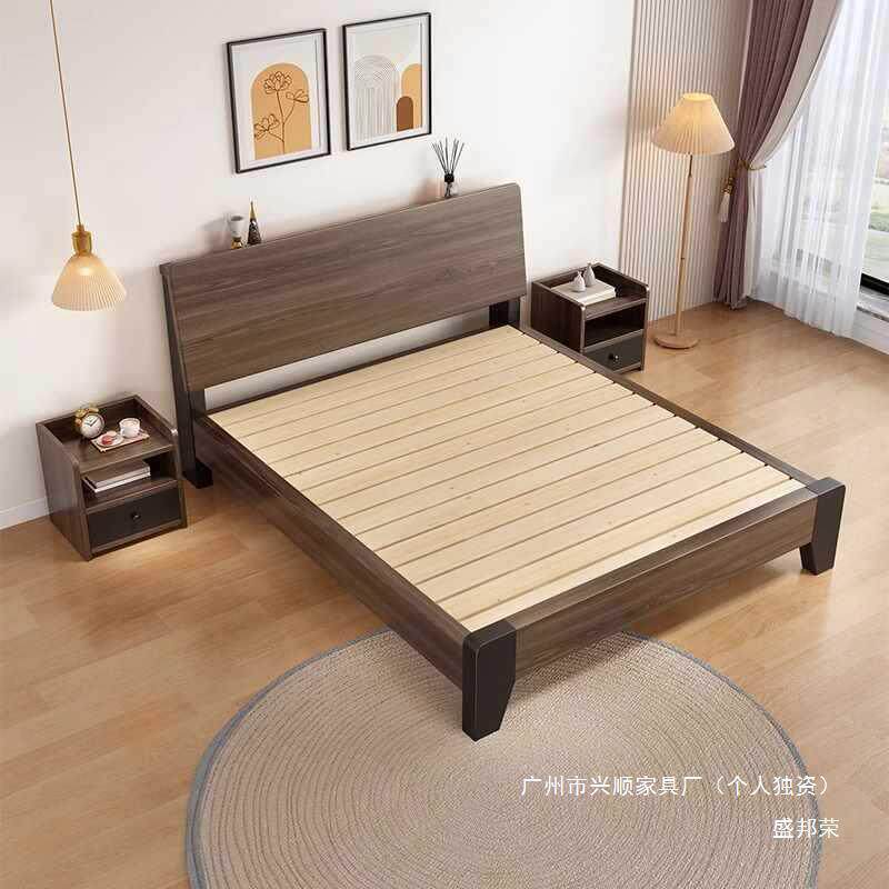 架单人床床简约出租房床实木床经济型家用现代双人床主卧米松木