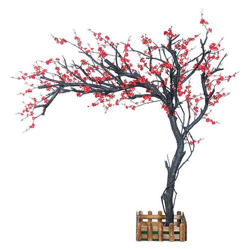 仿真梅花树新年商场酒店客厅装饰造景异型树干大型仿真室内树假树
