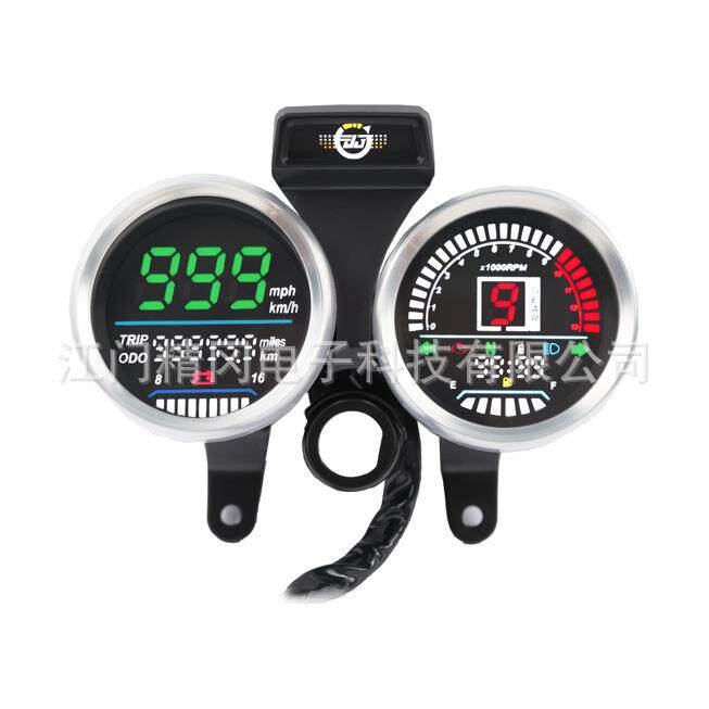 摩托车改装仪表LED款铁壳机械款式里程转速电压油位多功能机械款