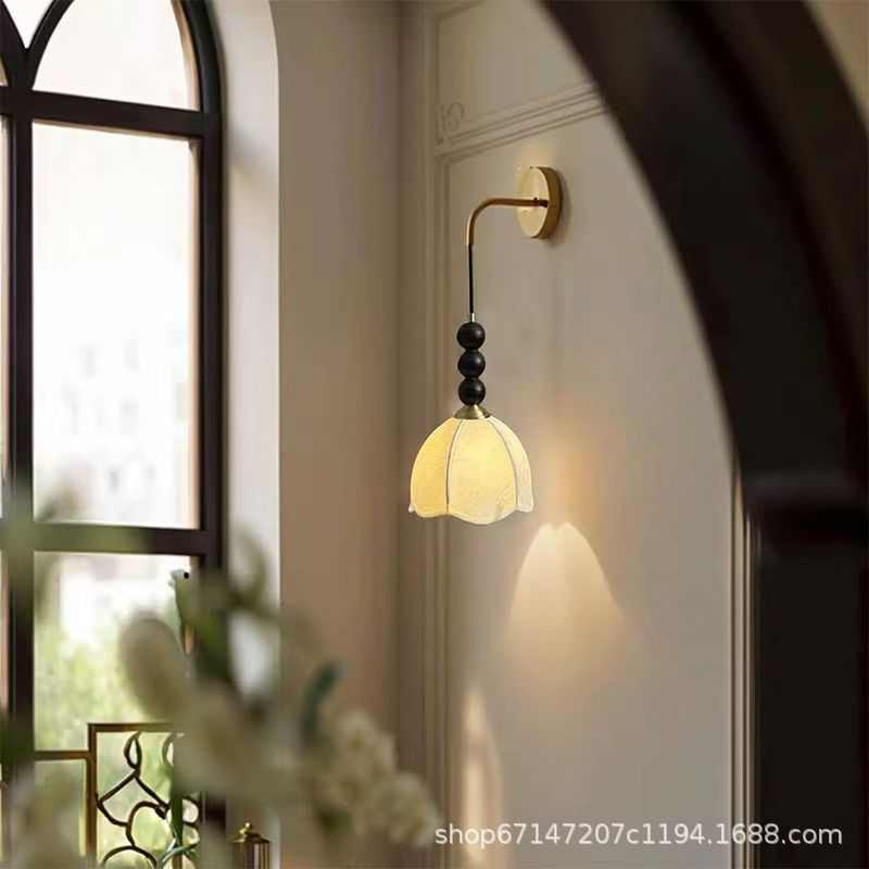 菲罗拉法式复古卧室床头吊线壁灯中古风侘寂客厅民宿过道楼梯灯具