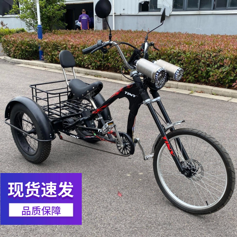新款20寸现货出口48v电池锂电菜篮三轮车轻便助力车电动自行车