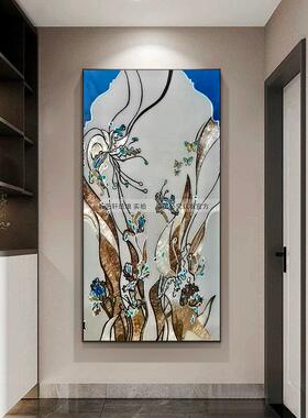 珐琅彩画入户玄关走廊过道装饰画客厅餐厅挂画卧室现代简约壁画