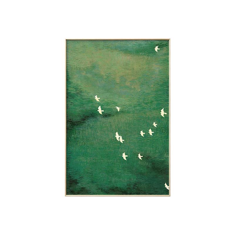 2024新款法式复古中古风绿色落地画客厅装饰画高级感挂画卧室壁画
