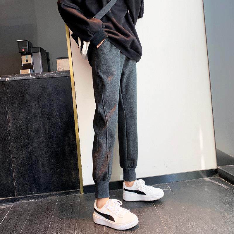 韩国运动裤女春秋2025新款宽松束脚哈伦裤修身显瘦纯棉休闲卫裤冬