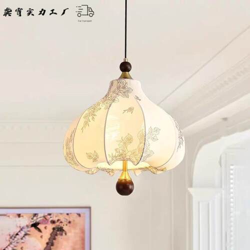 法式客厅布吊灯卧室衣帽间餐复厅艺花纹吊35灯中风实木灯美古式古