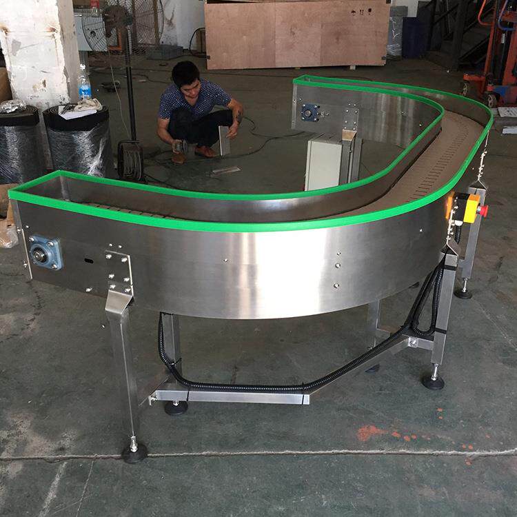 不锈钢环形输送机快递物流专用拐角转弯机皮带转弯传输设备