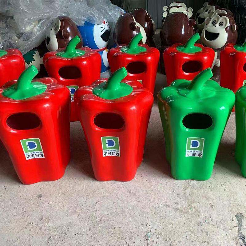 户外卡通玻璃钢垃圾桶雕塑园林幼儿园景区果皮箱创意环卫垃圾桶