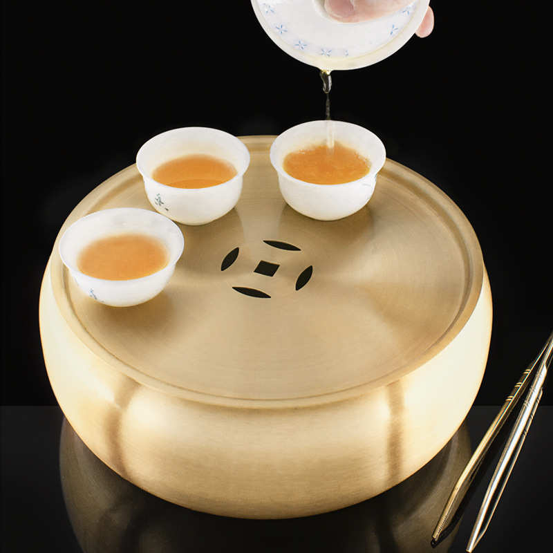 铜茶具水干铜水洗洗零套装水盂茶道全禅意功夫茶盂配配件台日式泡