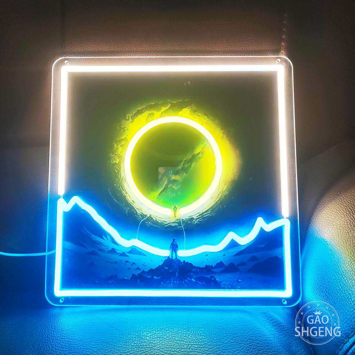 led霓虹灯招牌发光字创意造型夜灯亚克力透明底板来图定