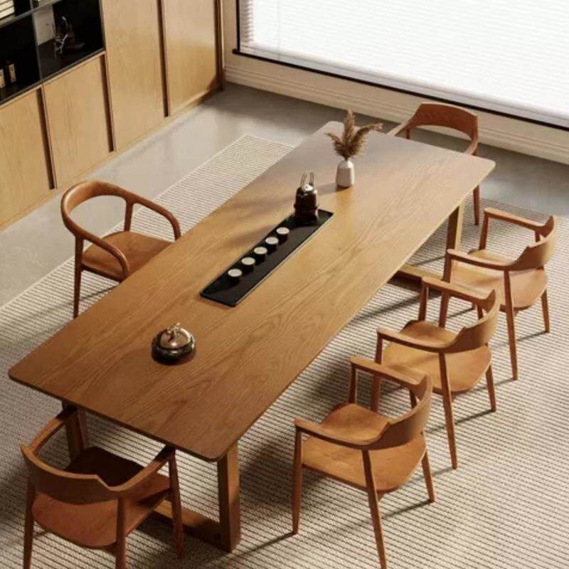 北欧实木家用莫比恩餐桌日式吃饭胡桃木简约饭桌组合客厅长方形桌