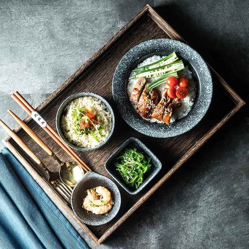 一人食套情餐盘碟带汤盘公寓用Z1204侣个人具餐碗盘菜盘一人份餐