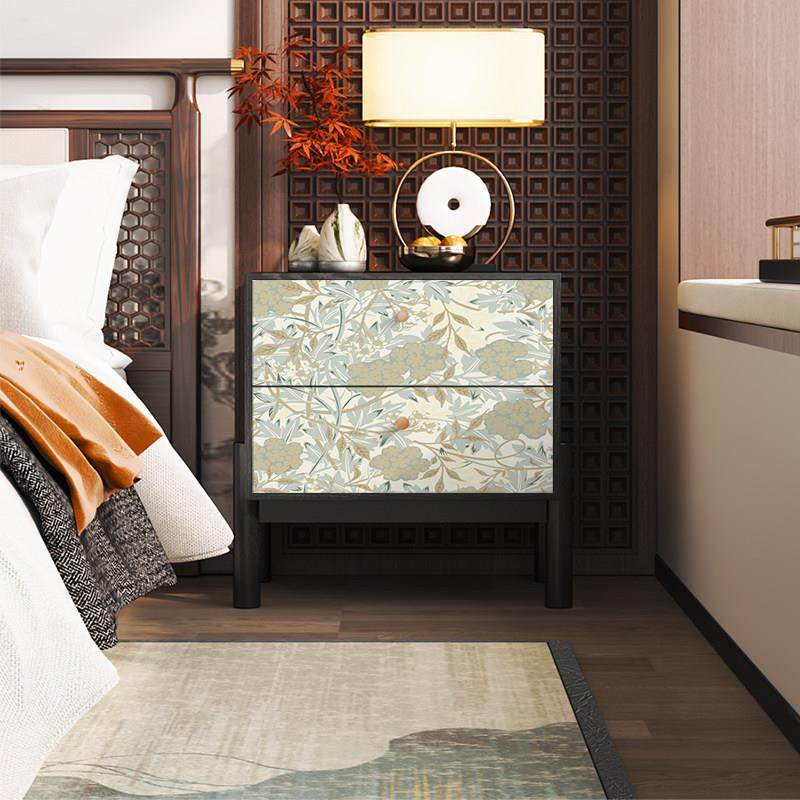 中式覆古花卉实木床头柜免安装卧室床边柜家用设计感收纳柜收纳柜,住宅家具,床头柜,淘宝优惠券,粉丝福利购,淘宝优惠卷