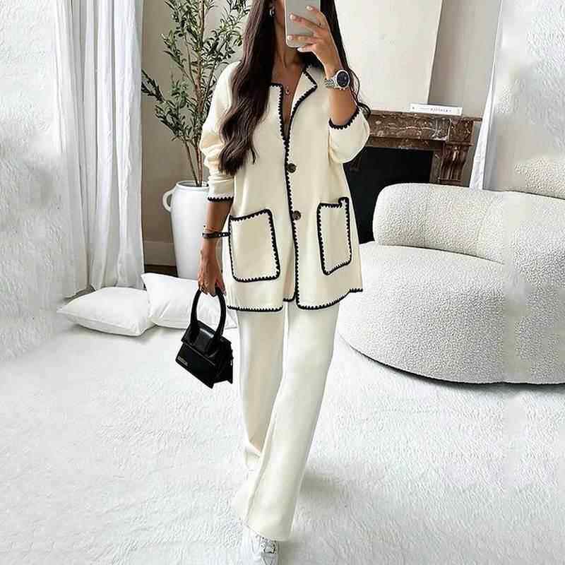 时尚休闲宽松纯色两件套 Casual Loose Fitting Solid Color Set