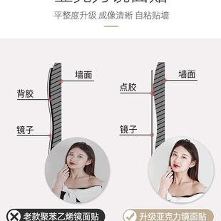 自软玻用璃镜子贴墙粘亚OWN克力清家免打孔全身镜高不变形真实穿