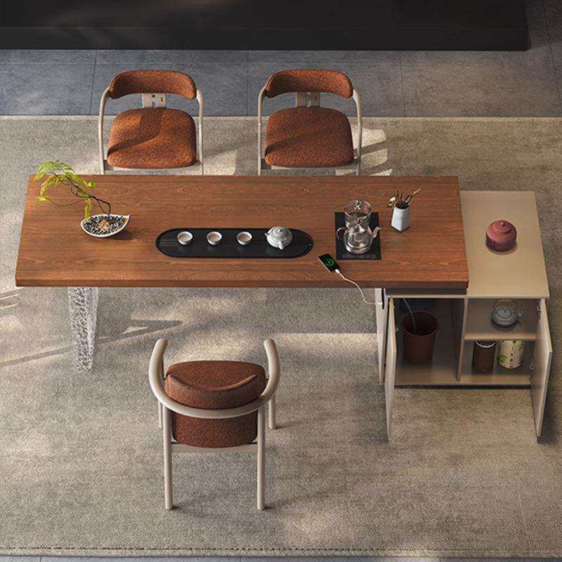 茶桌椅组合老板办公室新中式会客茶台商务接待实木面板茶桌