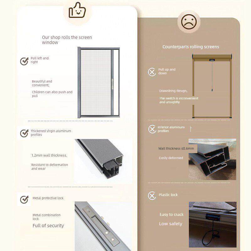 自动卷帘窗浴室开窗隐形防蚊防猫高清网窗定制无需打孔