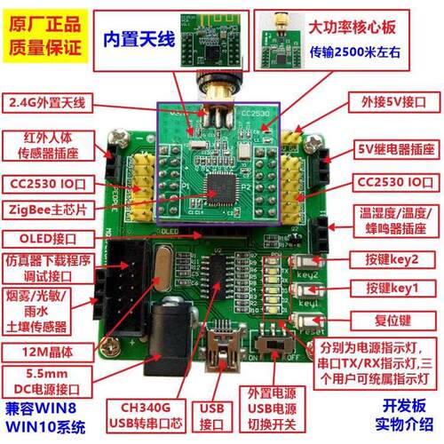 ZigBee节点 CC2530开发板 物联网套件 cc2530f256 BasicRF编程