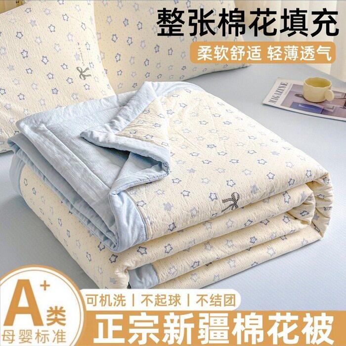 新款双层纱棉花夏被小清新印花双人空调礼品被学生宿舍夏凉被