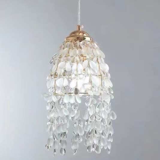 法式轻奢床头主卧浪漫吊线灯复古水晶灯高级感温馨浪漫背景墙吊灯