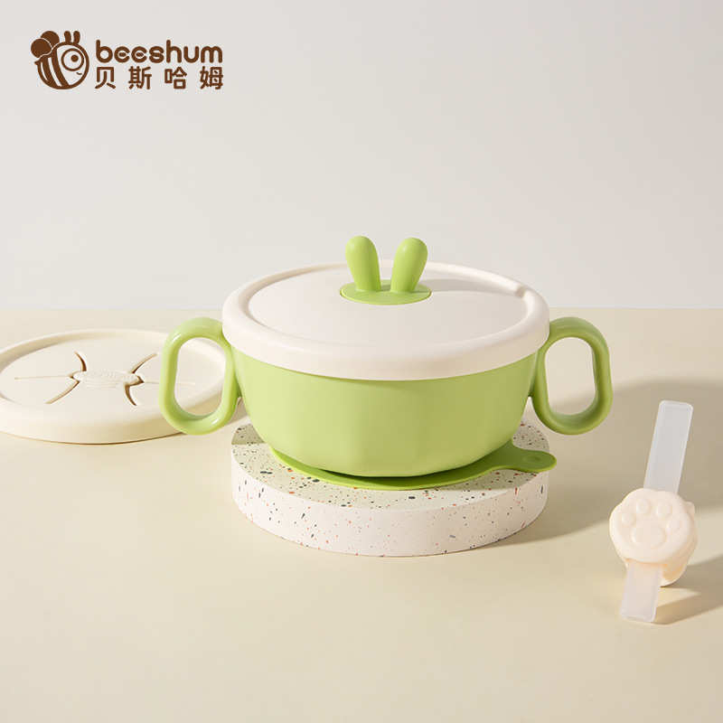 宝宝碗beeshum哈姆专用碗学不锈钢兔飞飞贝斯食辅儿童
