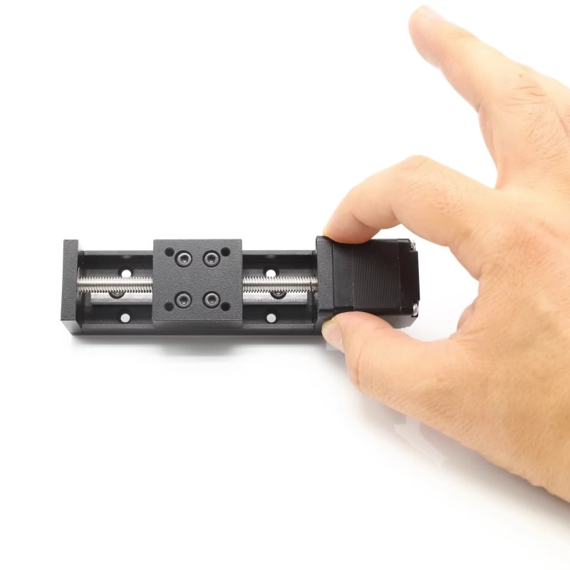 28微型直线滑台模组步进电机梯形丝杠电动工作台导轨升降套装组合