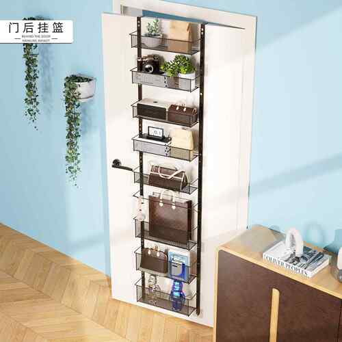 门后挂篮物架多层打免孔收纳篮卧室门纳后收篮浴室SPZ多层置收纳