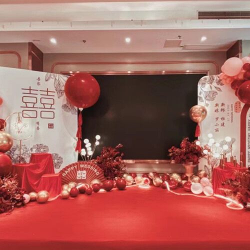婚礼大屏幕两板舞布置屏出阁宴台装MG1688KH饰回门侧宴背景答谢宴