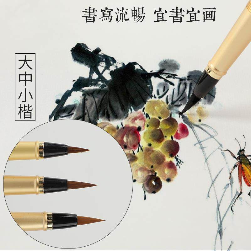 高档纯狼毫小楷毛自笔式钢笔软笔书法软毛笔软笔头软头抄经笔便捷