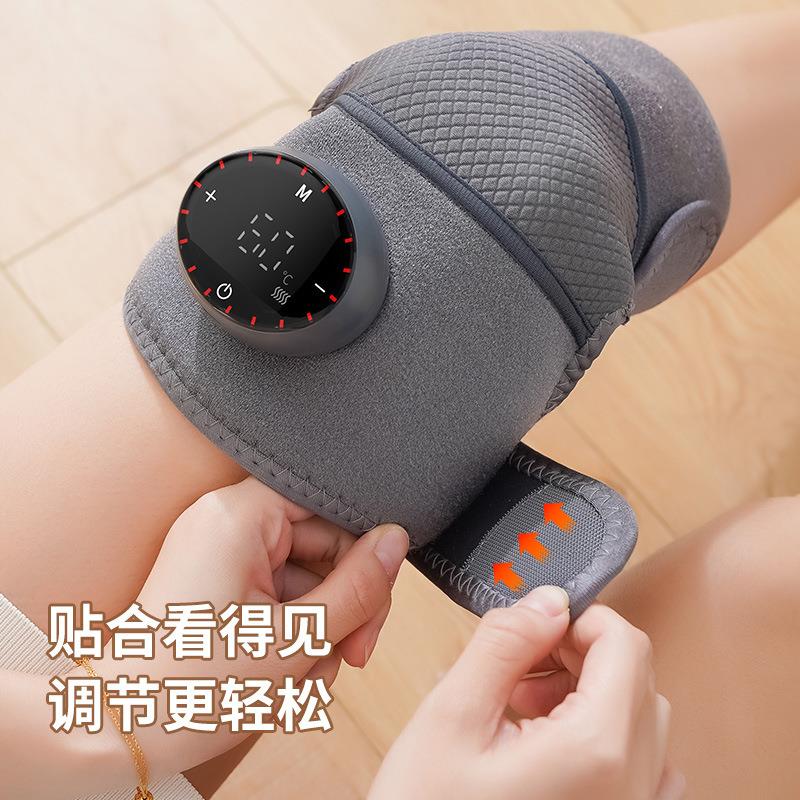 跨境新款加热按摩护膝关节腿部按摩器发热艾灸膝盖关节热敷按摩