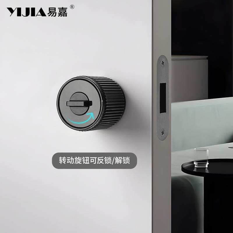 色黑型极卧室门锁磁吸静音锁球旋转锁F208房门锁室内木门单舌门简
