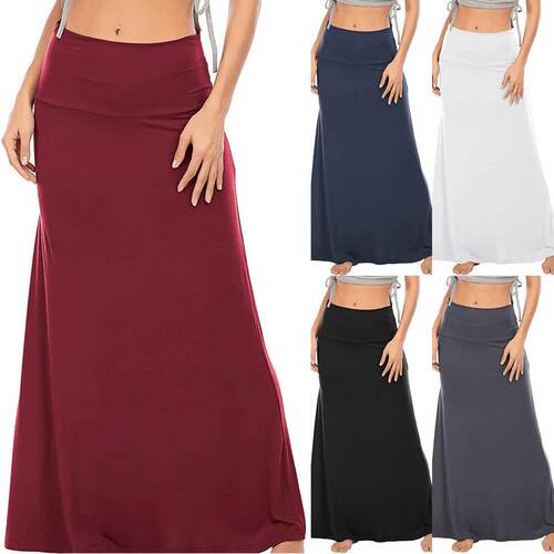 Women'S Ultra-Soft Flowy Maxi High Waisted Long Skirts