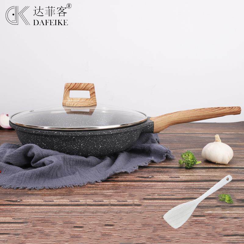 煎锅麦饭石平底锅不粘少油烟铝压铸锅煎牛排鸡蛋饼fryingpan