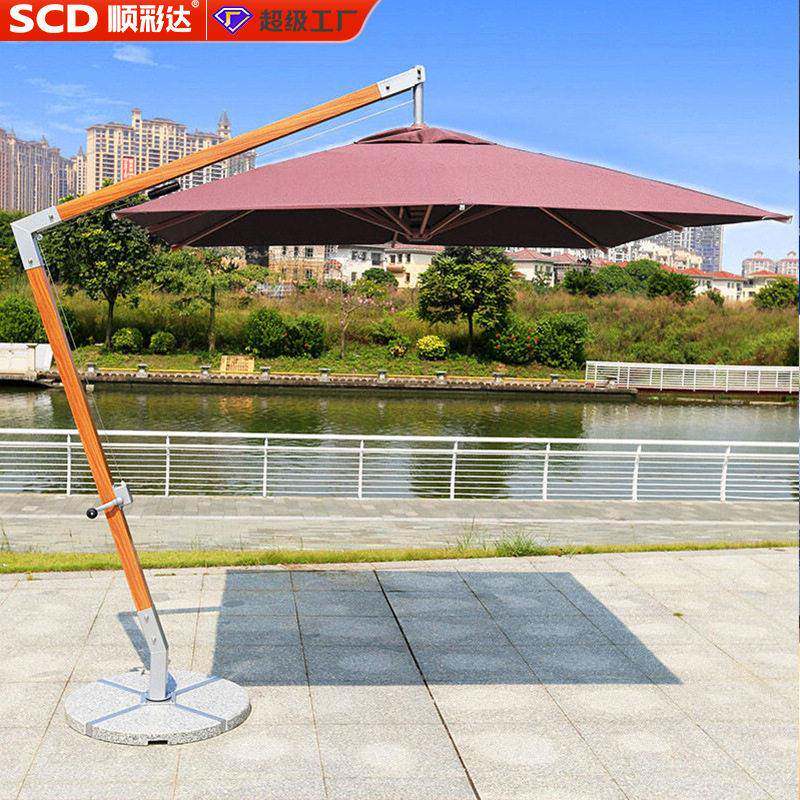 外贸出口款室外花园露台悬吊罗马伞户外咖啡厅遮阳伞侧立柱吊伞