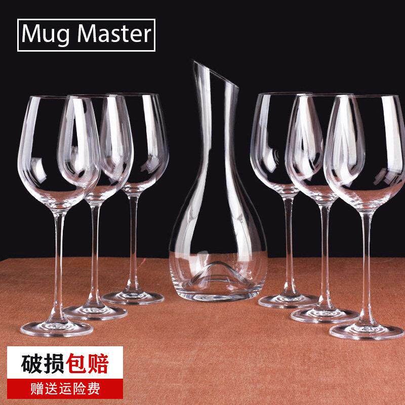 红酒杯套装家用高脚杯水晶无铅玻璃杯酒杯酒具醒酒器商用红酒杯子