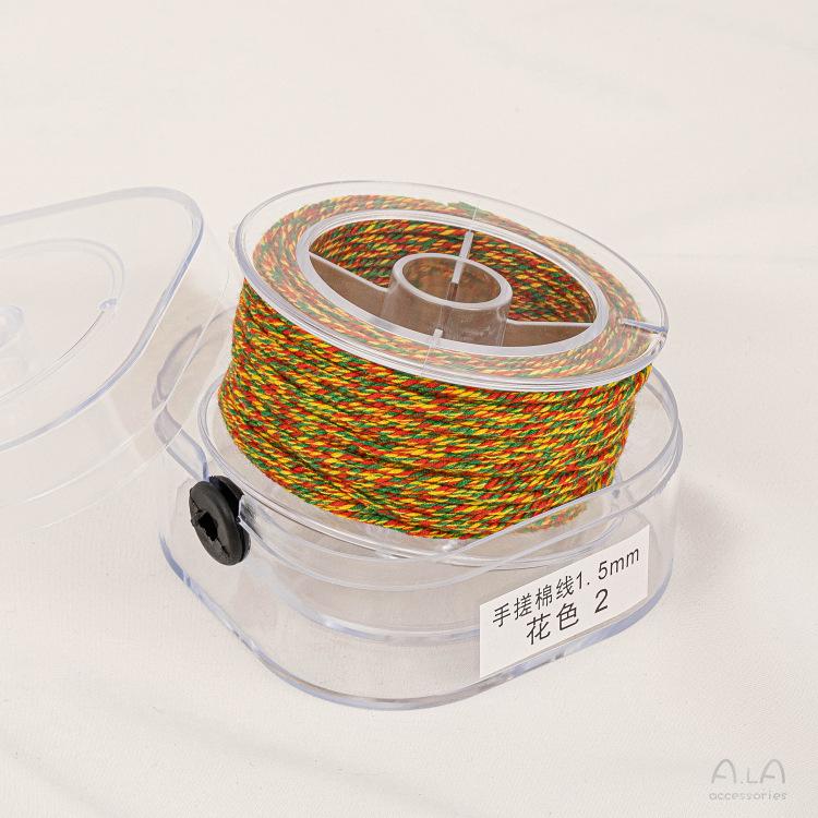 手搓棉线藏式文玩线绳五色线彩绳流苏绳子diy手工串珠编织棉线材