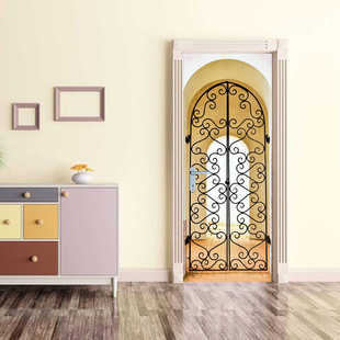 玻璃橱窗贴 MT048 复古建筑宗教门贴 拱门 创意木门翻新墙贴 欧式