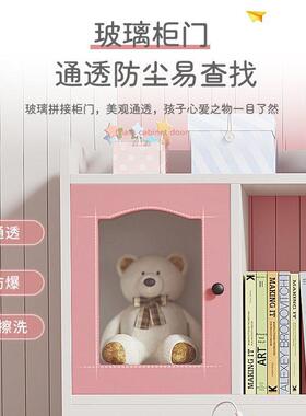 儿童学桌习家用卧BFY高颜值书桌书架组合一体房女孩间网红写室字