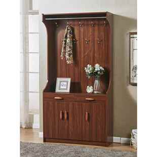 进门鞋柜带挂衣架门厅简约现代衣帽柜门口超溥鞋柜加衣架一体组合