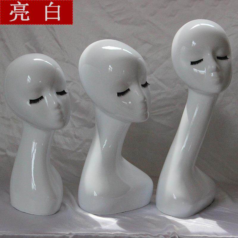 假发头模道具假人头头模假发假人头展示女头模白色抽象模具头