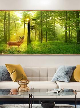 现代森林装风景客厅发饰墙画餐厅卧室CUQ头树木树林沙阳光床小路