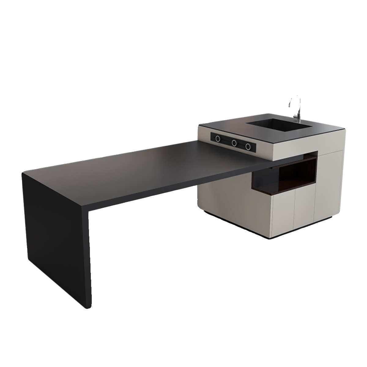 轻智能奢厨房操作台岛柜餐桌简约收纳现代一体吧台岩板客厅家用台