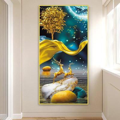 入门玄关装饰画墙贴自粘客厅入户正对门走廊背景墙3d立体壁画贴纸