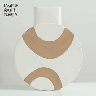 创意简约酒柜插现代客厅造型摆件人工装 饰彩绘陶瓷电视柜高级花瓶