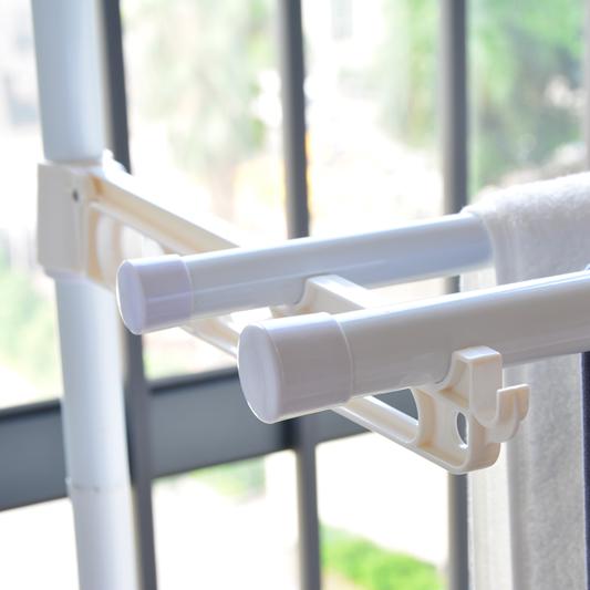 阳台落地晾衣架顶天立地式简易晒衣架室内挂衣架可升降伸缩双杆衣