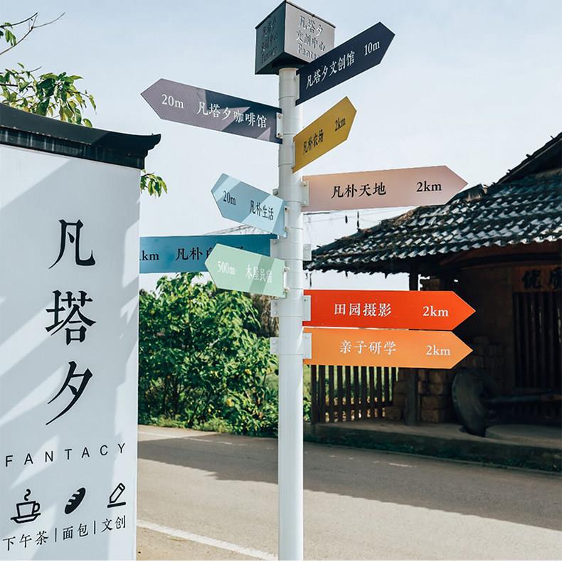 香港风格立式导向牌 商场箭头指引标识牌 金属材质订制指路牌