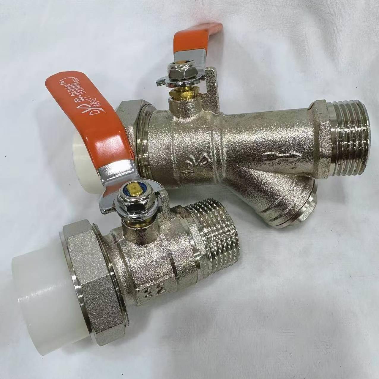 玉环分水器上下套阀进水回水黄铜球阀开关单活接 内外牙带过滤