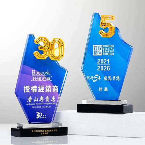 公司优秀员工周年纪念年会奖杯2026新款创意数字年度颁奖
