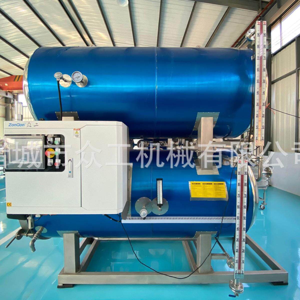 不锈钢全自动豆干双层高温杀菌锅 玻璃瓶杀菌釜灭菌设备厂家发货