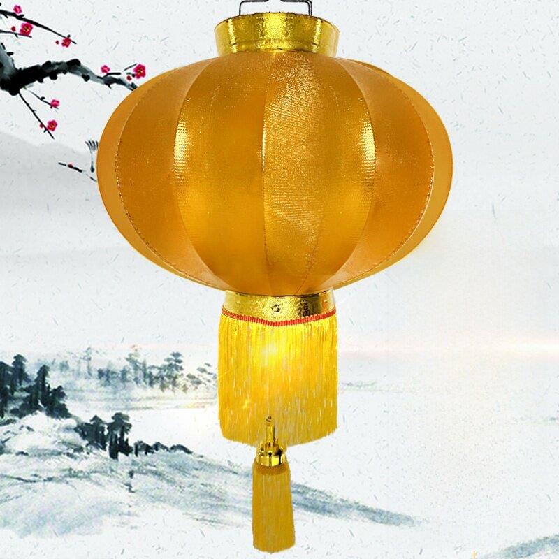 金色高档灯笼商场超市圣诞节布置舞蹈道具黄色灯笼挂饰