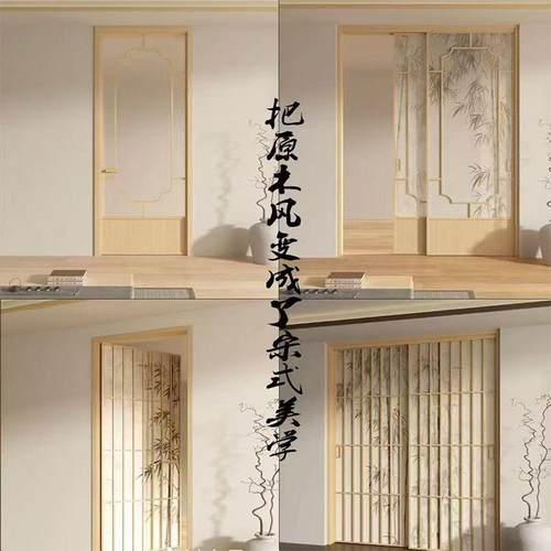 中古风铝WLM合玻璃门复古卫生间厕原门木厨房门圆弧所门浴金室门